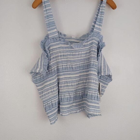 BP Square Neck Sleeveless Stripe Smocked Tank Top Plus 4X. New with tags - Picture 1 of 4